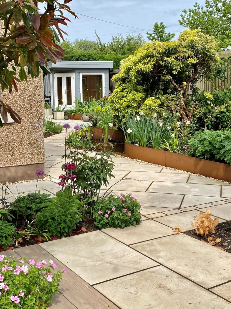 Titan garden edging around patio.