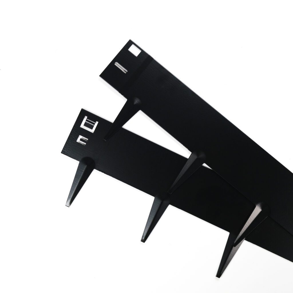 black coloured metal garden edging panels