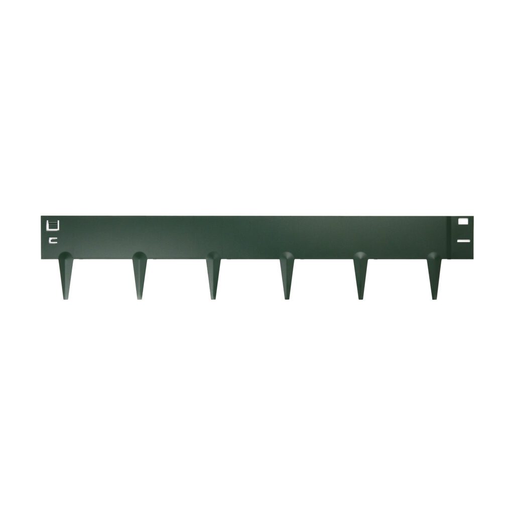 green coloured metal garden edging panels